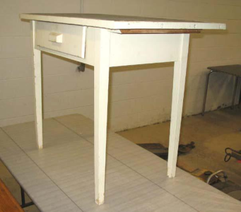 Small white-painted rectangular wooden utility table