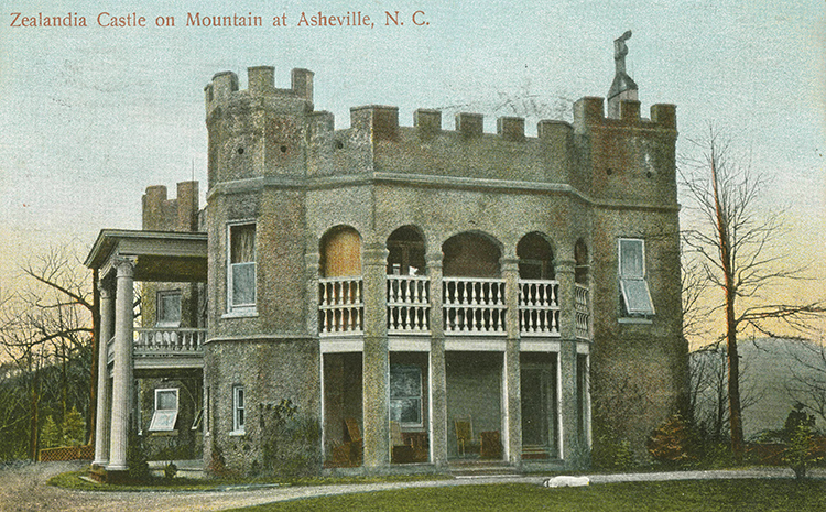 A postcard of Zealandia Castle. Image from the North Carolina Collection, University of North Carolina at Chapel Hill.