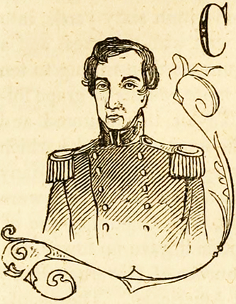 A drawing of John Henry King Burgwin published in 1862. Image from the Internet Archive.
