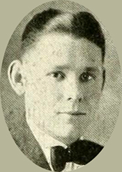 A photograph of Frank Ertel Carlyle from the 1919 University of North Carolina yearbook. Image from the Internet Archive.