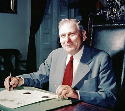 Color photograph of Robert Gregg Cherry, 1945-1949. Image from the North Carolina Museum of History.