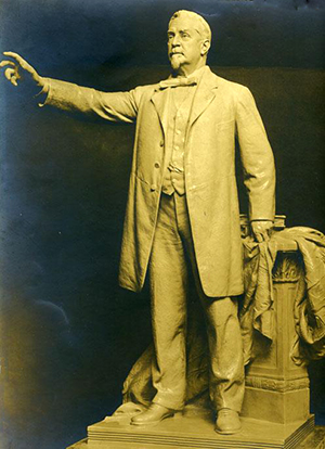 Photograph of a statue of George Davis by sculptor Francis H. Packer. It was unveiled April 20, 1911. Image from the North Carolina Museum of History.