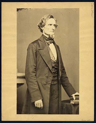 Portrait of Jefferson Davis, ca. 1858-1860, by Matthew Brady. From the Library of Congress Prints & Photographs Online Catalog.