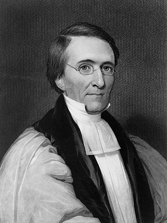 A mezzotint print of an engraving of Bishop Thomas Frederick Davis. Image from the Library of Congress.