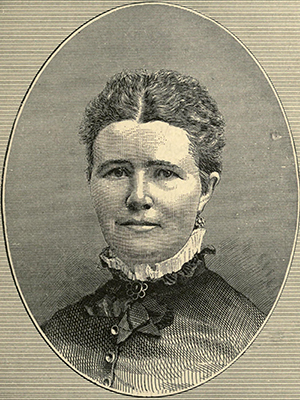 An engraving of Tamsen Eustis Donner's daughter Georgia A. Donner, published in 1880. Image from the Internet Archive.