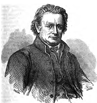 An engraving of James Bradley Finley published in 1854. Image from the Internet Archive.