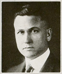 A photograph of John William Harrelson from the 1921 North Carolina State University yearbook. Image from North Carolina State University.