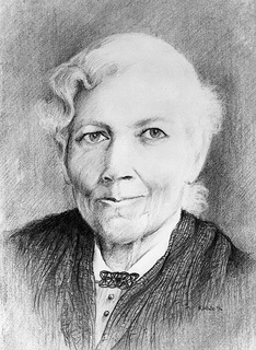 Black and white drawing of Harriet Jacobs