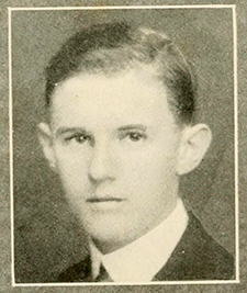 A photograph of Henry Wiseman Kendall from the 1918 Trinity College yearbook. Image from the Internet Archive.
