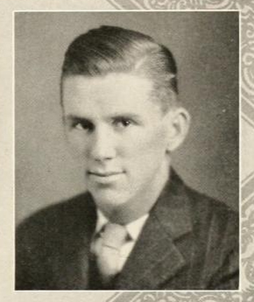 Senior portrait of John Davis Larkins, Jr., from the 1929 Wake Forest College (Wake Forest, North Carolina) yearbook <i>The Howler</i>, p. 55.  