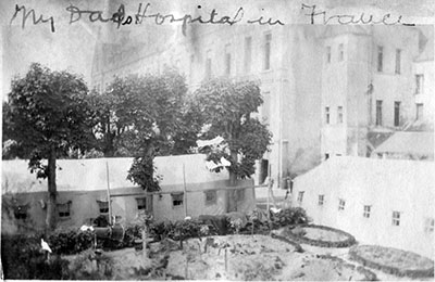 Snapshot of the U.S. military hospital in France during World War I where Dr. Hodge A. Newell served as a Major in the 105th Sanitary Train, 30th Division, U.S. Army.  From the collection of the State Archives of North Carolina.  Used with permission.