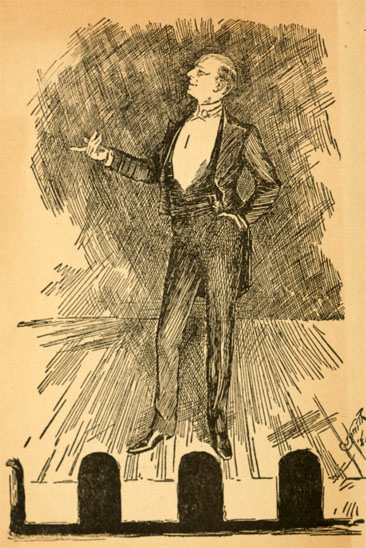 Illustration of Edgar Willson (Bill) Nye from <i>Bill Nye's Red Book</i>, published 1906 by Thompson & Thomas, Chicago.  Presented by HathiTrust. 