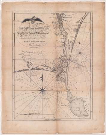 Barker, Price, and Strother's map of the Cape Fear and vicinity, 1798.  From the collections of the State Archives of North Carolina.  Presented in North Carolina Maps at the University of North Carolina at Chapel Hill.   