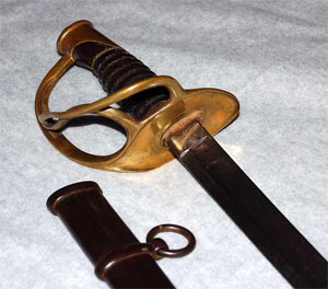 Saber, used by James Reilly and surrendered to Captain E. L. Moore of Massachusetts at the Battle of Fort Fisher. Item S.1965.15.1 from the collections of the North Carolina Museum of History.  Used courtesy of the North Carolina Department of Cultural Resources. 