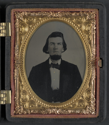 Chaplain Robert Bean Sutton of the Army of Northern Virginia after the war.  Image taken circa 1865-1880.  Included as one of two photographs in a hinged case approximately 7.6 x 6.5 cm.  The other photograph was taken during the war with Chaplain Sutton in Confederate Uniform.  From the Ambrotype/Tintype Liljenquist Family Collection, Library of Congress Prints & Photographs Online Catalog. 