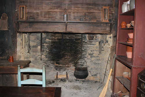 Kitchen at Allen House, Alamance County, N.C., where John and Rachel Allen lived with their family in the late 1700s.