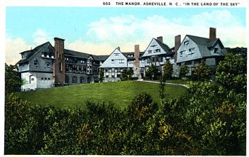  "602 The Manor, Asheville, NC ""In the Land of the Sky"" published by the Asheville Post Card Co., Asheville, NC." From the Georgia Historical Society Postcard Collection, c. 1905-1960s, PhC.45, North Carolina State Archives, call #: PhC45_1_Ash134, Raleigh, NC