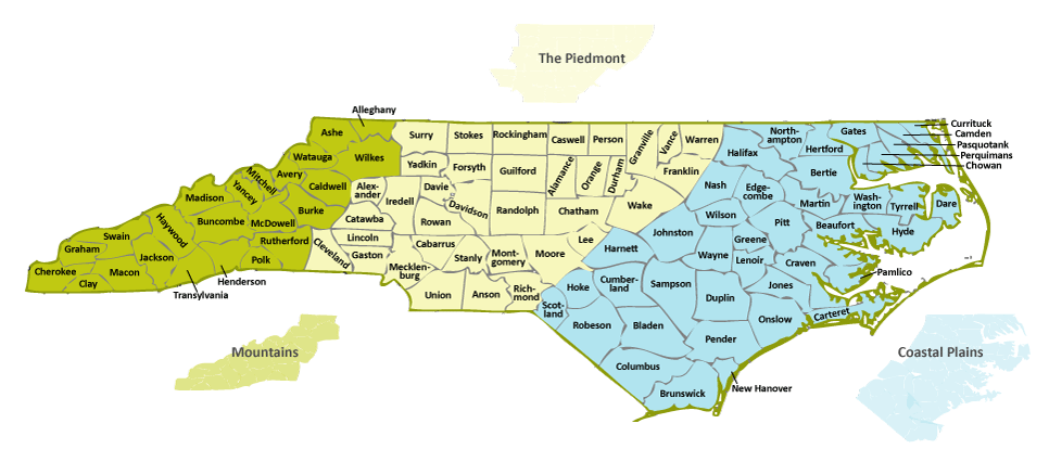 map of north carolina counties Counties Ncpedia