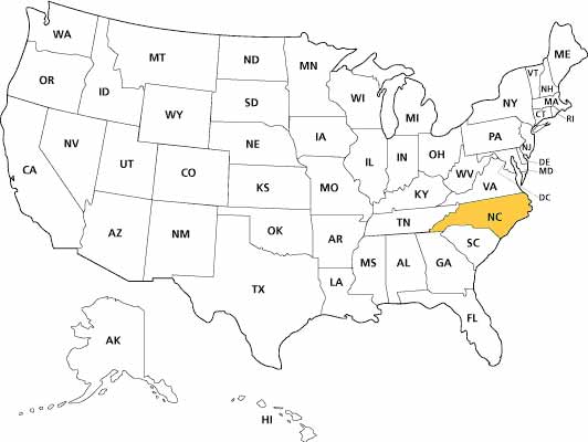 north carolina on a us map Our State Geography In A Snap Location Ncpedia north carolina on a us map