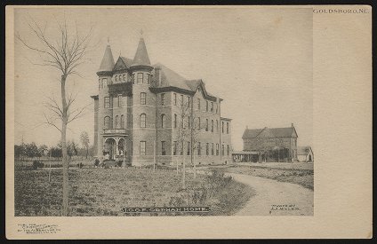 Postcard of the Independent Order of Odd Fellows Orphan Home in Goldsboro, N.C. &quot;Publ. for C.F. Griffin, Goldsboro, by the Albertype Co., Brooklyn, N.Y.&quot;  Image courtesy of ECU Libraries. 
