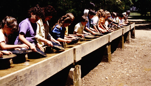 Panning for gold at Reed Gold Mine