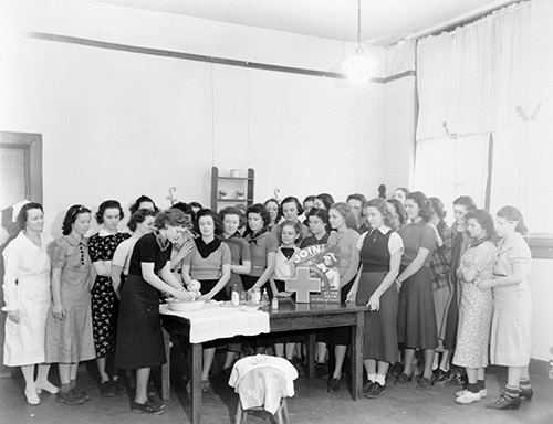 Red Cross Nursing Class, 1938, probably in or near Raleigh, NC. From the Albert Barden Collection, North Carolina State Archives, call #:  N_53_15_6459.