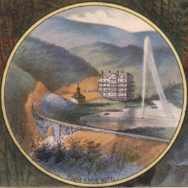Detail of "Birds eye view of Round Knob. W.N.C.R.R." sketched by Horace Bradly; engd. & printed by C.G. Crawford, N.Y. circa 1884.