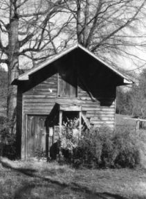 Smokehouse, Colonel Benjamin Franklin Brown House, Dixie, North Carolina. Image courtesy of NCSU Libraries.