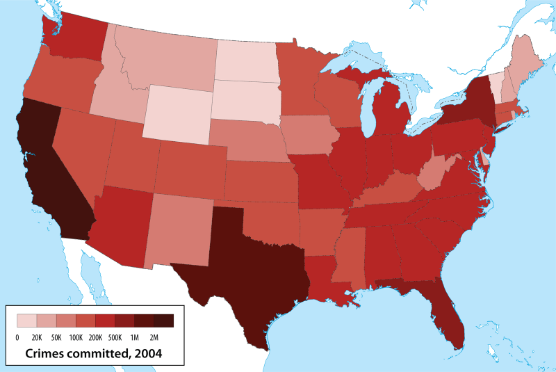 Crimes committed, by state, 2004 NCpedia