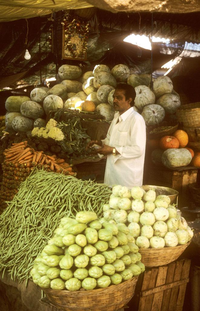 Fruits and vegetables in a market in Mysore, India NCpedia
