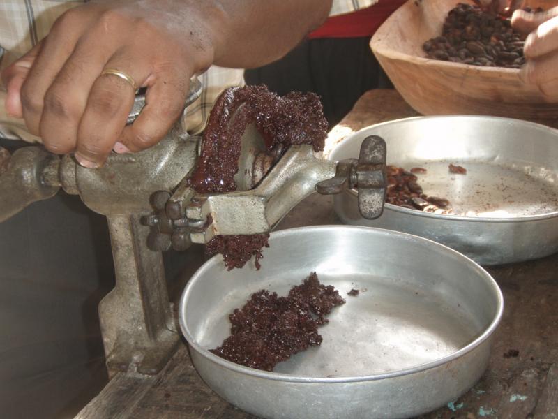 Grinding cacao seeds NCpedia
