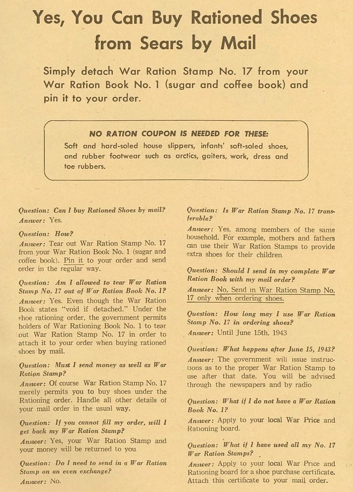 Sears Roebuck and shoe rationing NCpedia