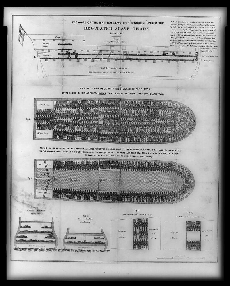 Stowage of the British slave ship Brookes under the regulated slave trade act of 1788 NCpedia