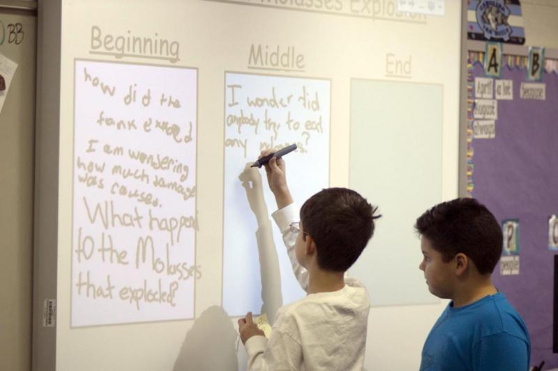Students at SmartBoard | NCpedia