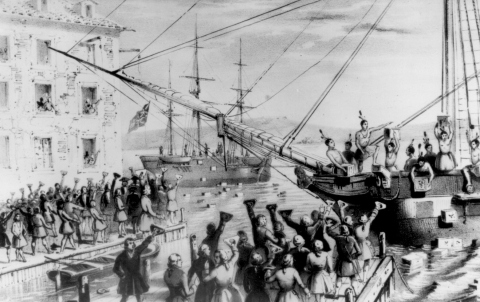 The Boston Tea Party-B&W