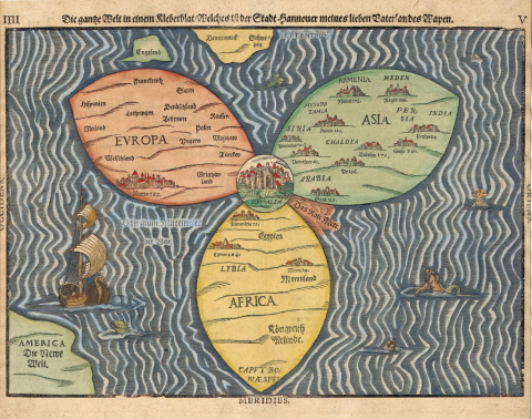 Clover leaf map of the world