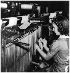 Woman working in a textile mill